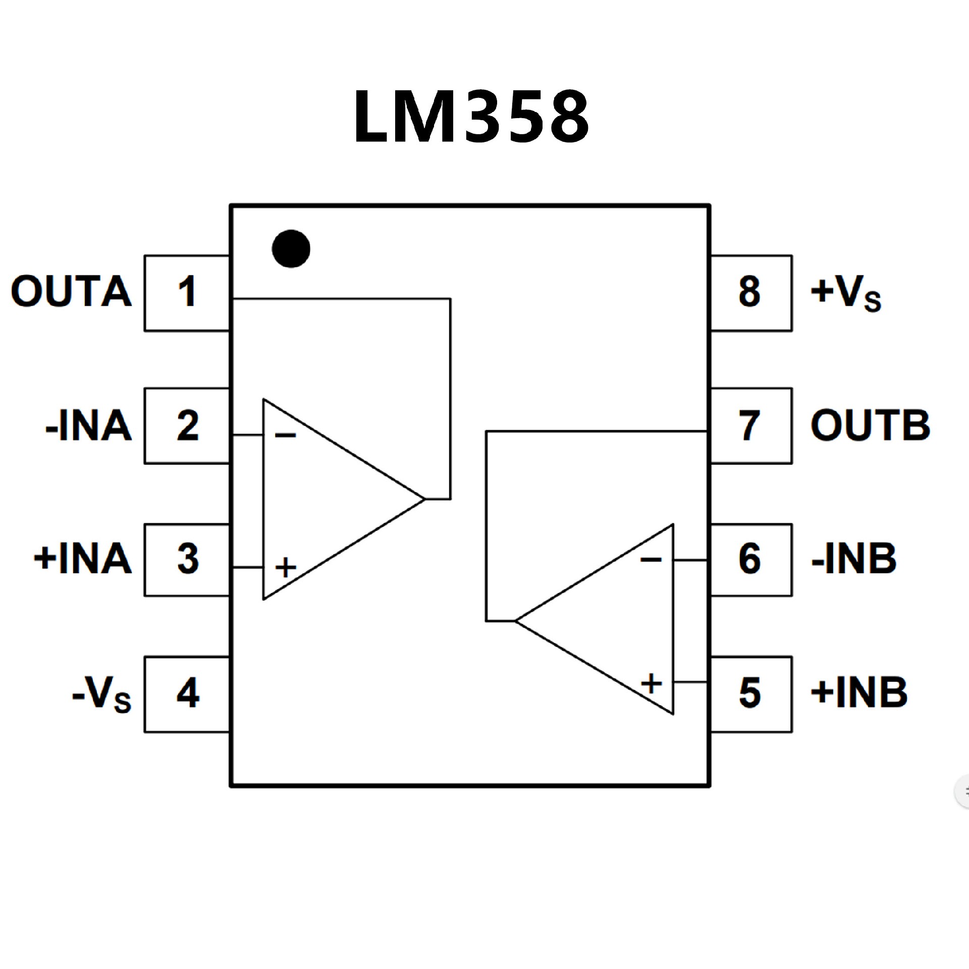 lm358引脚图及功能图片